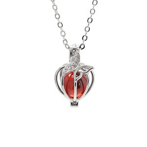 S925 Massiv Sterling Silber Anhänger Fassung ohne Kette, Herz Perle Käfig Anhänger Fassung, Anhänger Rohling, Schmuck DIY, Geschenk DIY
