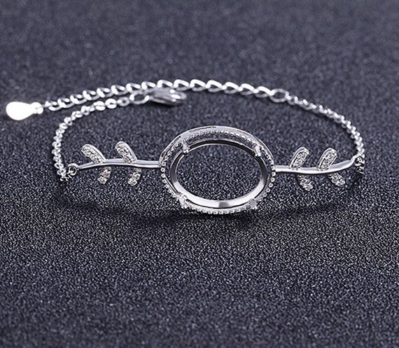 S925 Sterling Silver Bracelet Setting for 810mm Gemstones Claw