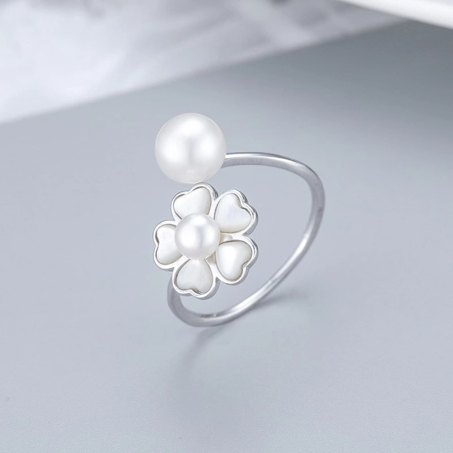 S925 Sterling Silver Textured Gear Open Ring