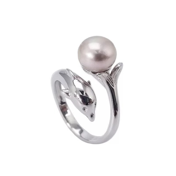 Buy Adjustable Solid 925 Silver Ring Setting, Lovely Dolphin Ring