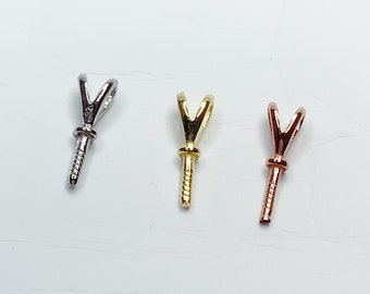 Monture de pendentif en argent sterling S925 pour perle ou pierres précieuses, montures de pendentif en perle, vente en gros de pendentifs de perles bricolage