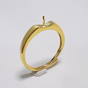 Ringinfattning i massivt 925 sterlingsilver för halvborrad pärla eller kula, pärlfästen, ringämne i grossistledet, smyckes-DIY, present-DIY