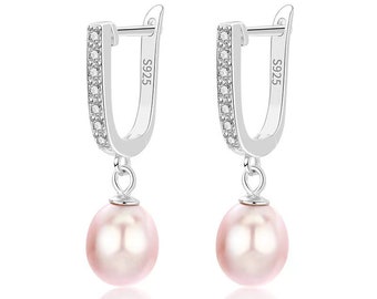 1 pair 925 solid sterling silver with Rhodium plated earring setting, pearl mounts, earring blank, jewelry DIY, gift DIY