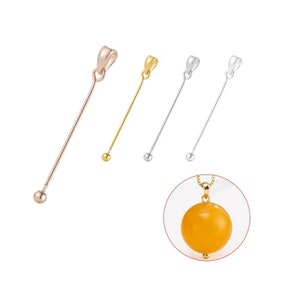 Solid 925 Sterling Silver pendant setting for pearl or gems, screw end Pearl pendant mountings, wholesale DIY pearl pendant findings