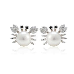 1 pair solid sterling silver 925 silver with Rhodium plated for pearl or gems, earring mounting, earring blank, jewelry DIY, gift DIY