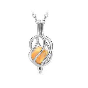 Solid 925 sterling silver pearl cage, pendant cage for pearl or gemstone, jewelry making supplies