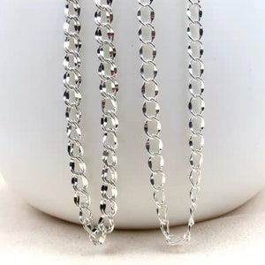 Chaîne en argent sterling 925 pour la fabrication de bijoux, chaîne en argent sterling, résultats de bijoux en gros
