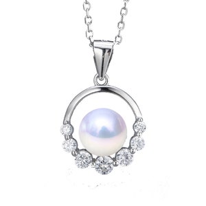S925 Sterling Silver pendant setting for pearl oor gems,Pearl pendant mountings, wholesale DIY Pearl Pendant findings