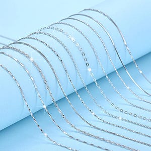 1 pc solid sterling silver necklace chain, 40cm/45cm silver necklace