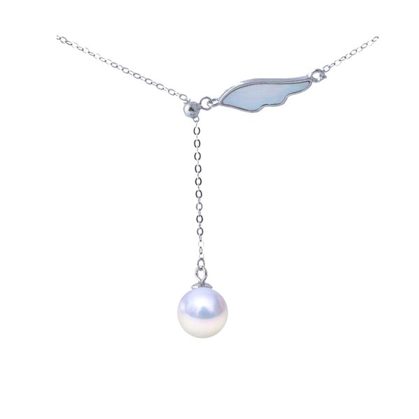 925 sterling silver necklace setting, wing necklace blank without pearl, necklace mountings, jewelry DIY, gift DIY