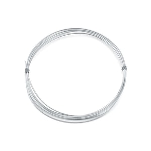 May include: A coil of silver-colored wire, perfect for jewelry making or crafting projects.