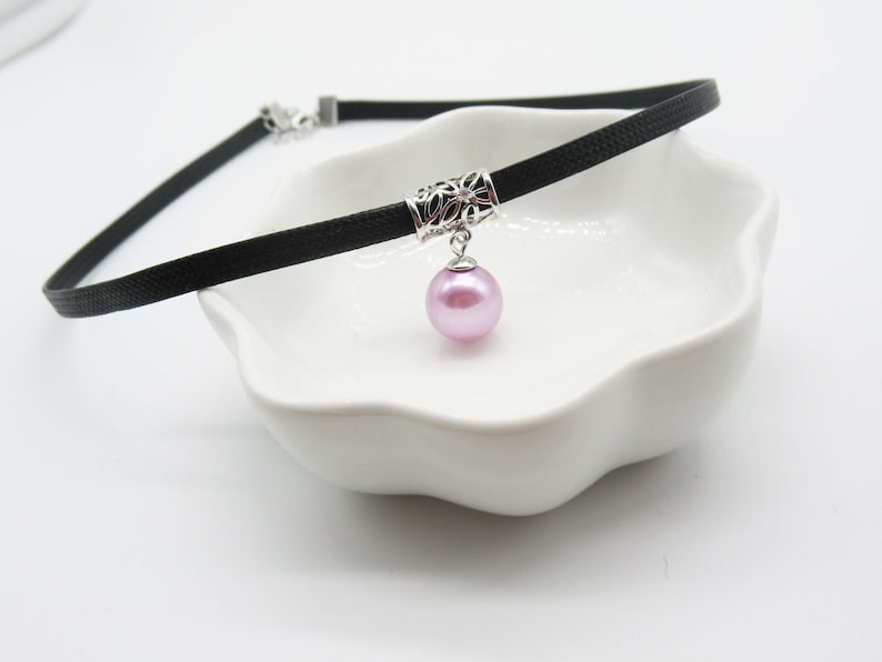 1pc solid sterling silver necklace setting,wax cord choker mounting, necklace blank without pearl, statement jewelry DIY, gift DIY image 1