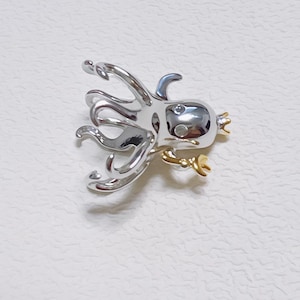 Solid 925 silver pendant setting with 18k gold plated, crown octopus bead cap, pearl pendant mounting,pendant blank, gift DIY--NT200