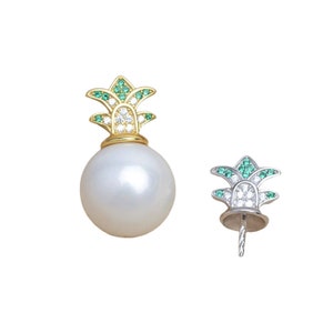 Solid 925 Sterling Silver pendant setting for pearls or gems, Pearl pendant mountings, wholesale DIY pearl pendant findings