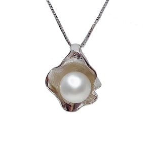 S925 Sterling Silver pendant setting for pearl or gems, Pearl pendant mountings, wholesale DIY pearl pendant findings