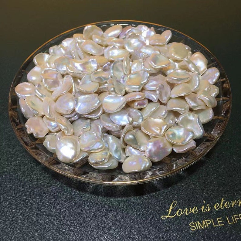13-15mm cornflake petal Freshwater Pearl beads wholesale jewelry making supplies undrilled White baroque loose pearl Beads