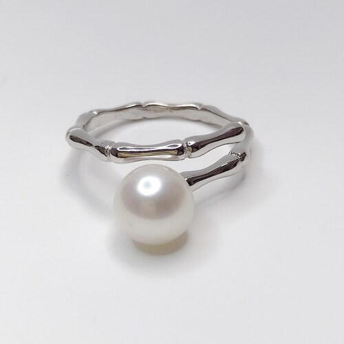 925 Sterling Silver Ring Setting for Pearl /gems Adjustable Etsy