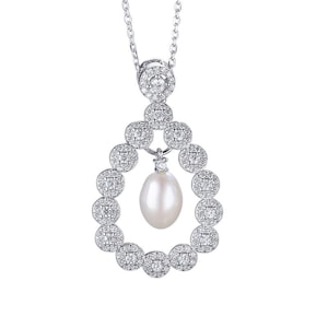 Solid 925 Sterling Silver pendant setting for pearl or gems, Pearl pendant mountings, wholesale DIY pearl pendant findings (without pearl)