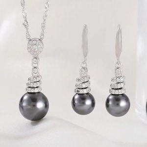 Solid sterling silver with Rhodium plated pendant setting, hook earring mountings, pearl mounts, jewelry blank, jewelry DIY, gift DIY