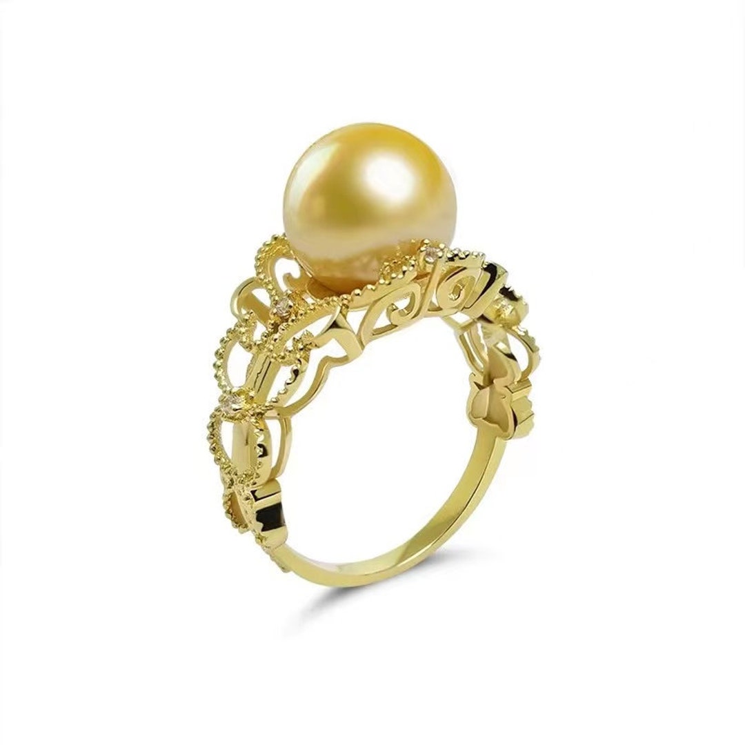 Adjustable Sterling Silver Rhodium Ring Setting For Pearl Or Gemstone - DIY Jewelry Mounting, Size 6-10 - View #5
