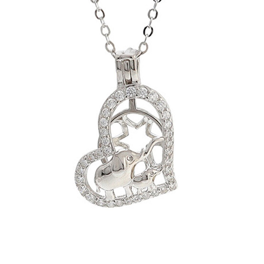 S925 Solid Sterling Silver Pendant Setting Without Chain, Pearl Cage Pendant Mounting, Pendant