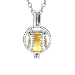925 Solid sterling silver pendant setting without chain, baseball pearl cage pendant mounting, pendant blank, jewelry DIY, gift DIY