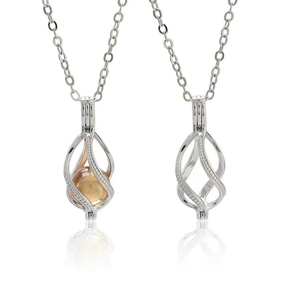 S925 Sterling Silver Pearl Cage Pendant Pearl or Gemstone Beads