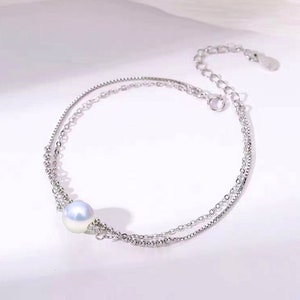 Montatura per bracciale in argento sterling 925 per perle o gemme, montature per braccialetti di perle, braccialetti di perle vuote fai da te all'ingrosso