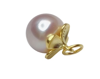 Tapa de cuentas florales de plata de ley S925, engaste para colgante de perla o gema, montura para colgante de perla, venta al por mayor de componentes para joyería de perlas DIY.