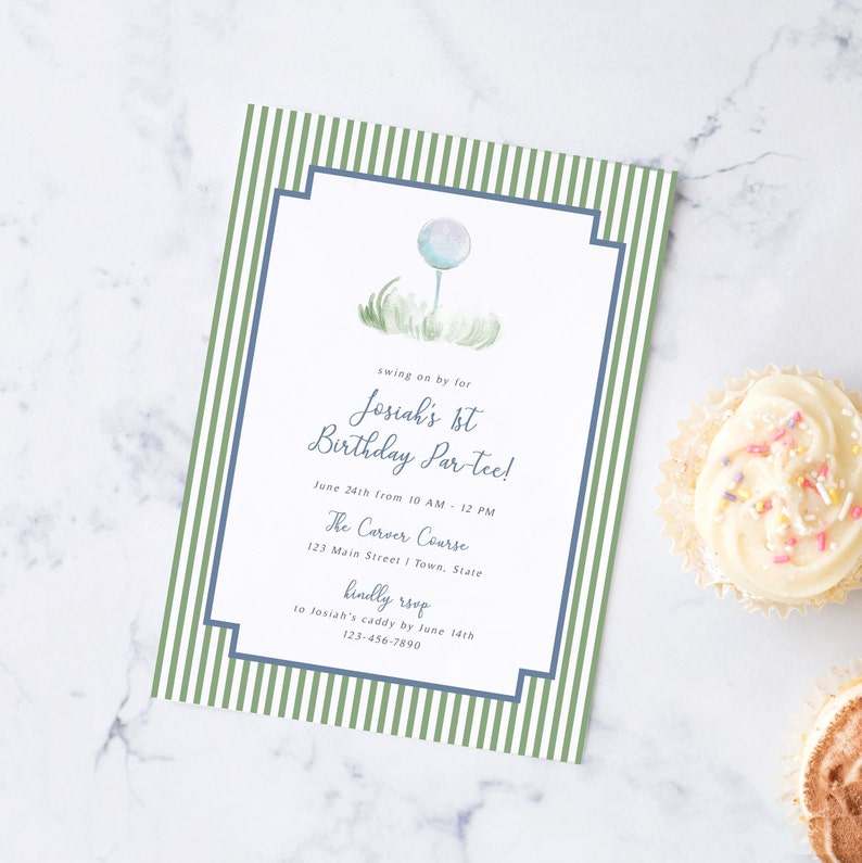 Golf Birthday Party Invitation Golf First Birthday - Etsy