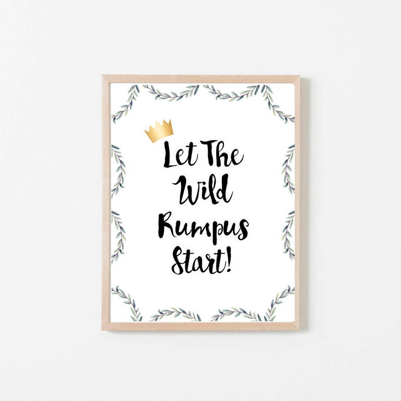 In which the Wild Components Are, Allow The Wild Rumpus Commence, Prompt Obtain, Birthday Bash, Boy or girl Shower, Wild Variables Print, Wild Detail Decor picture regarding Let the Wild Rumpus Start Printable called Where by the Wild Components Are, Enable The Wild Rumpus Get started, Prompt Obtain, Birthday Bash, Boy or girl Shower, Wild Components Print, Wild Issue Decor