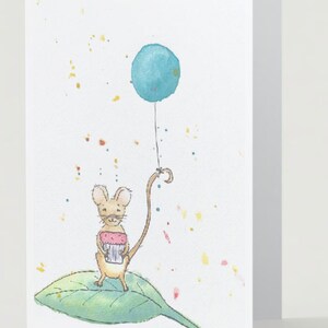 Tarjeta de cumpleaños del ratón (en blanco, 5x7)