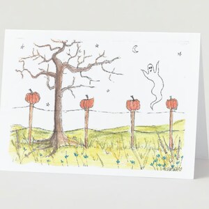 Tarjetas de paisaje fantasma (en blanco, 5x7)