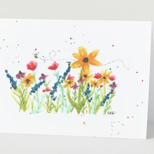 Flower Bee Notecard (blanco, 5x7)