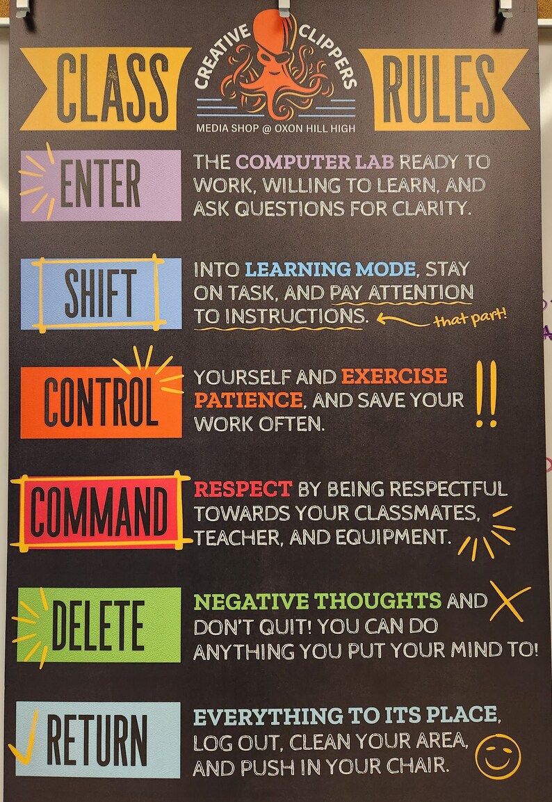 PRINTED - Computer Lab Class Rules - Etsy