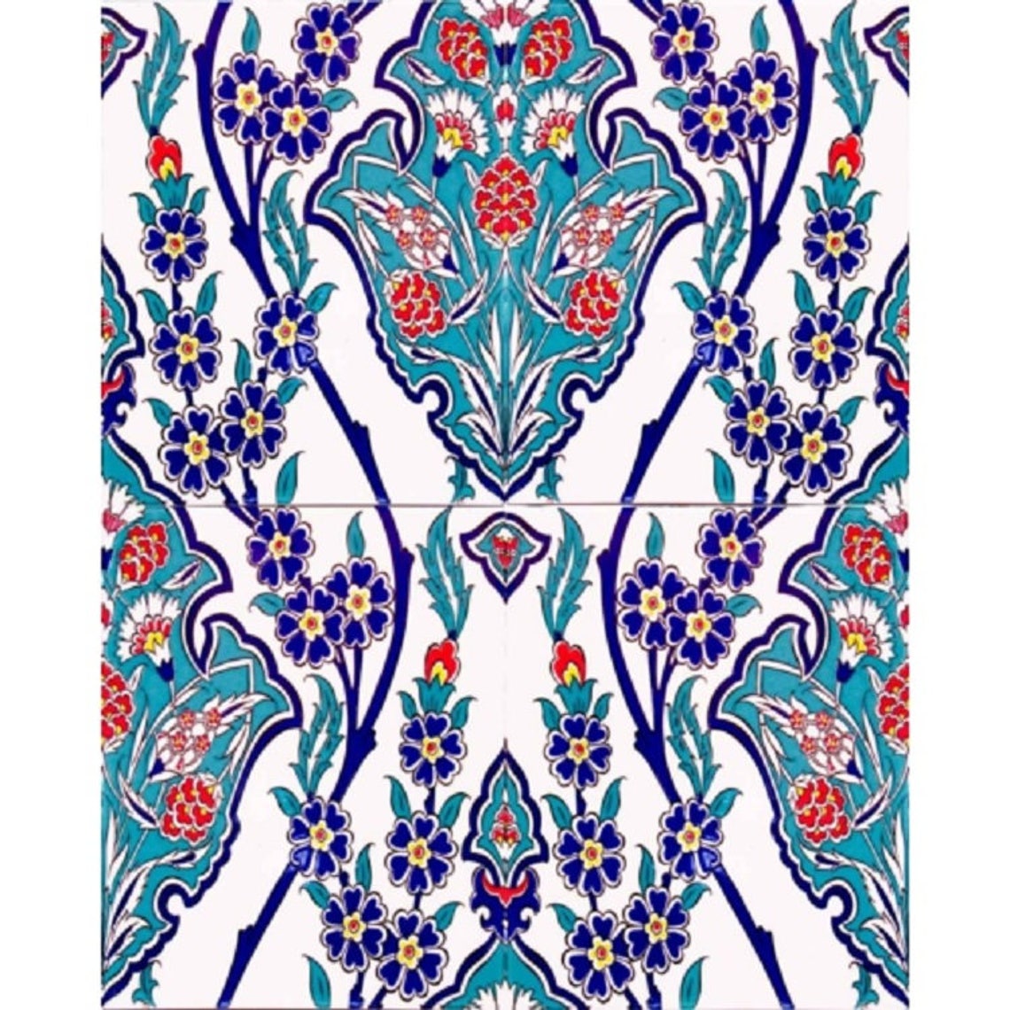 Turkish ottoman style Iznik Ceramic 4 pcs Turkish Ceramic Etsy