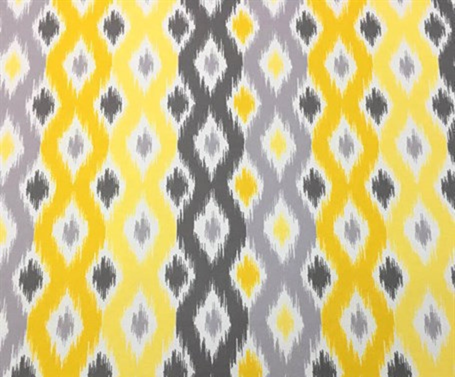 IKAT Design Yellow Gray FabricIkat fabricsby the meters Etsy