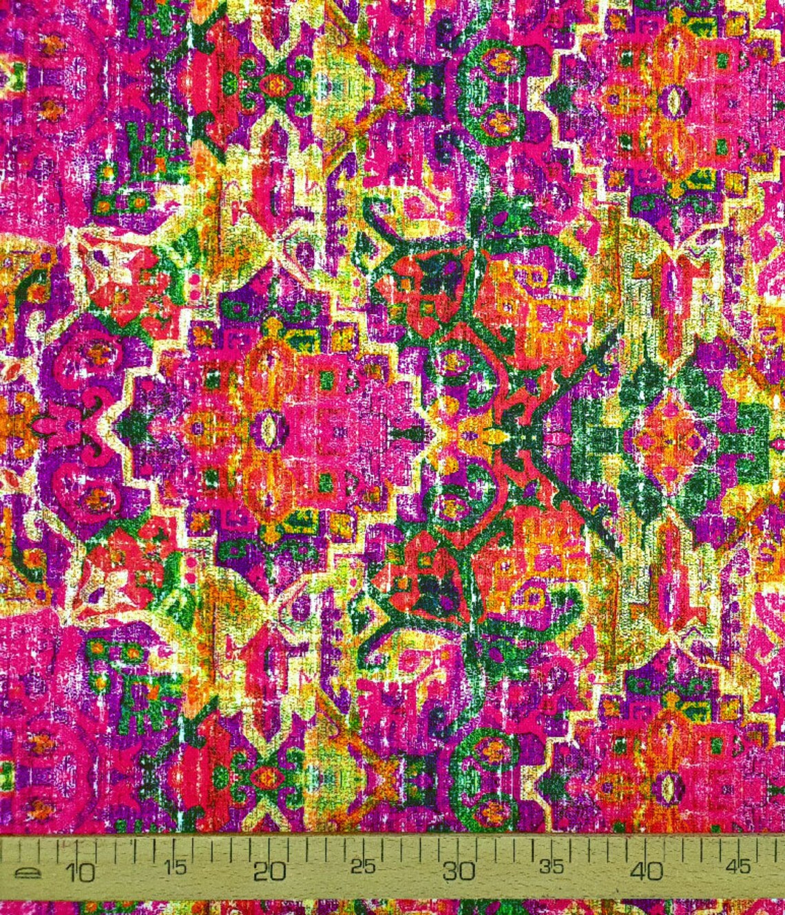 Vintage Effected Kilim Print Fabric Ethnic Design Etsy