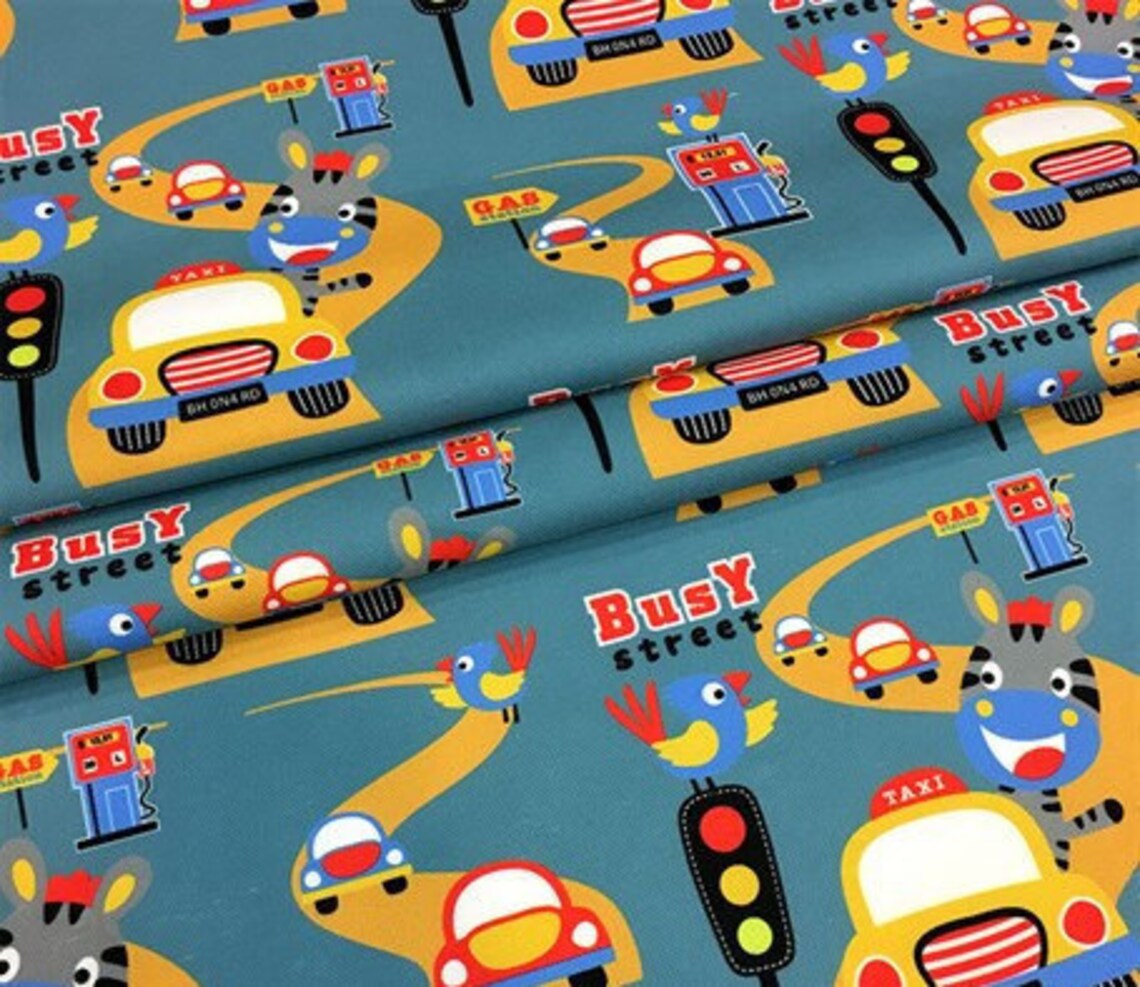 Traffic Signs Print FabricKid's Fabrics Upholstery Etsy