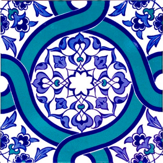 1 m2 Turkish Ottoman Style Iznik Ceramic 25 pcs Turkish | Etsy