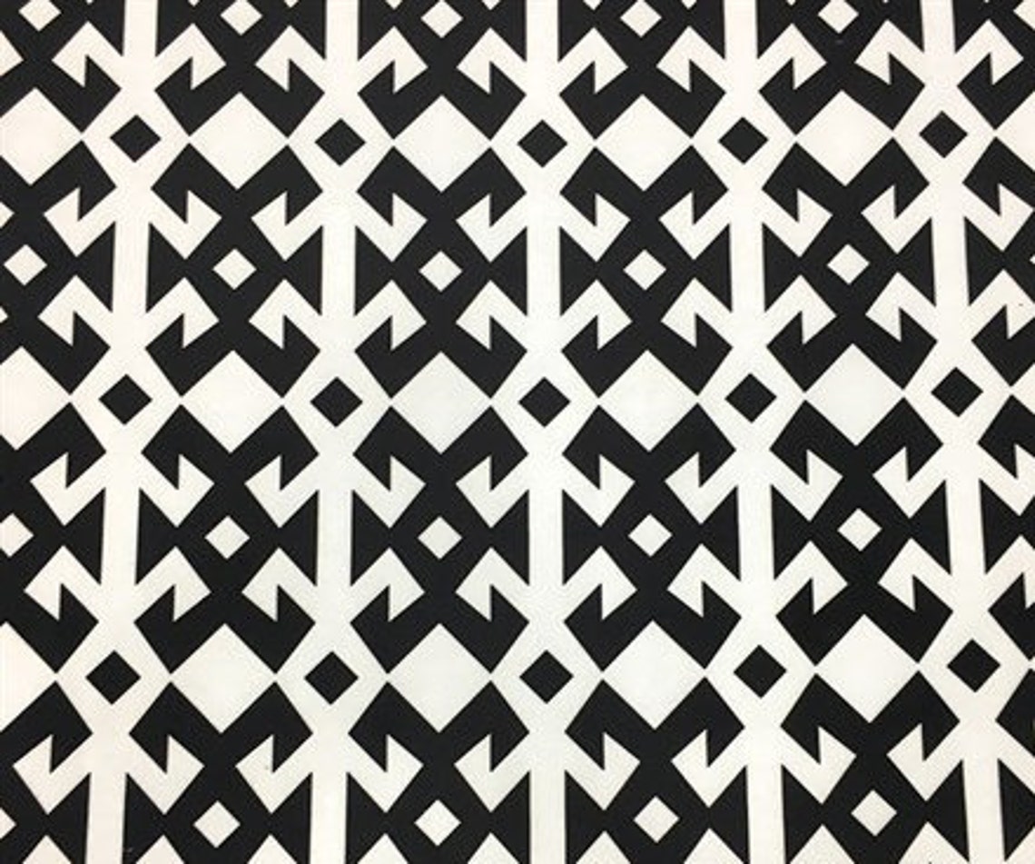 Black And White Geometric Fabricsby The Metersdigital Printed Etsy