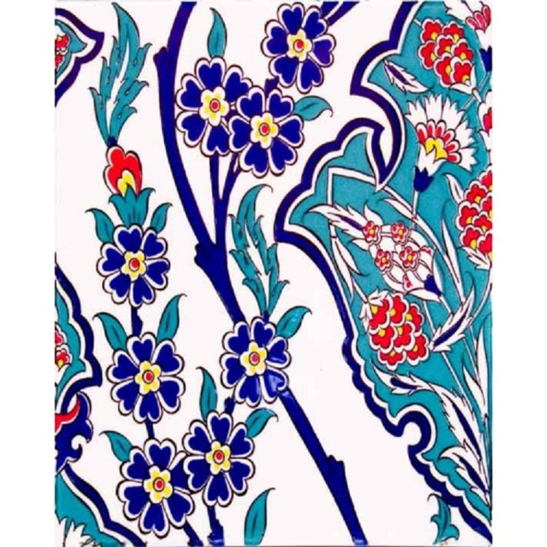 Turkish ottoman style Iznik Ceramic 4 pcs Turkish Ceramic Etsy