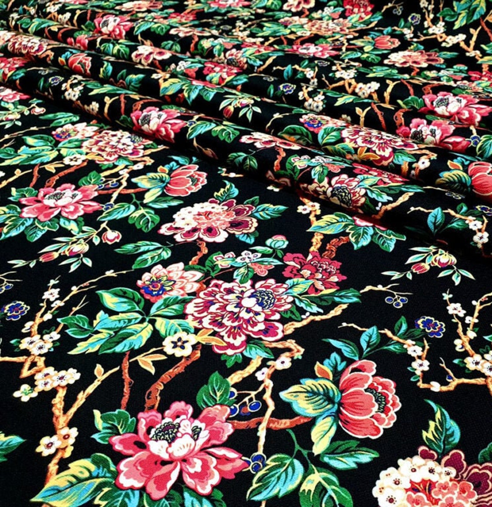 Bloemen print stof stoffering stoffen door de meters stof Etsy