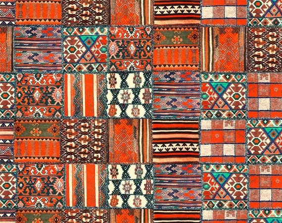 Kilim Design Fabrics,by the meters,Digital printed Polyester Fabrics,Klm3 Aztec,Ethnic