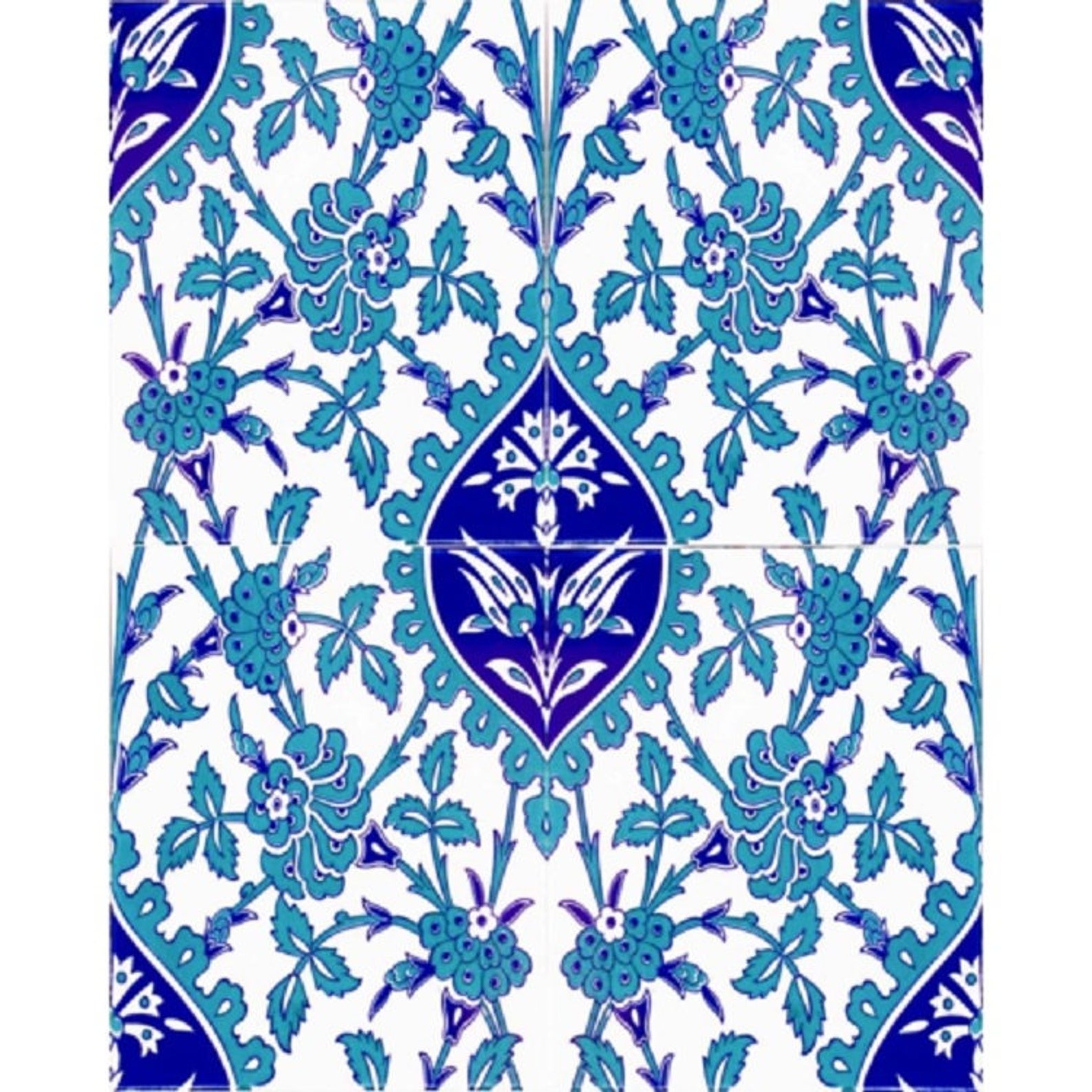 Turkish ottoman style Iznik Ceramic 4 pcs Turkish Ceramic Etsy