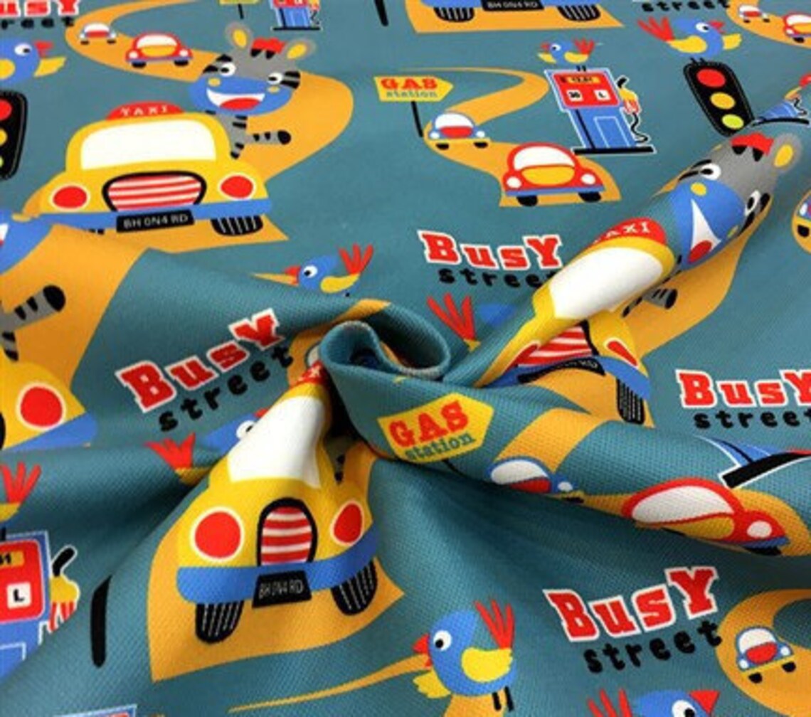 Traffic Signs Print FabricKid's Fabrics Upholstery Etsy