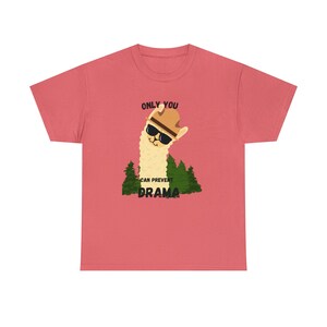 Only you can prevent Drama, funny, humor cute, womens, teens, lama Heavy Cotton Tee
