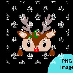 Renna, carino, design natalizio per camicie, artigianato, PNG, download digitale in formato SVG