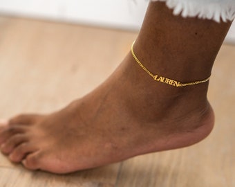 Personalized Name Bracelet / Anklet with Capital Letters • Customize Your Jewelry • Bespoke Jewelry for Her • Mother's Day Gift