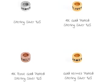 Kleine gravierte Extraperlen für Halsketten oder Armbänder • Personalisiertes Schmuckgeschenk • NUR PERLEN, kein Armband/eine Halskette